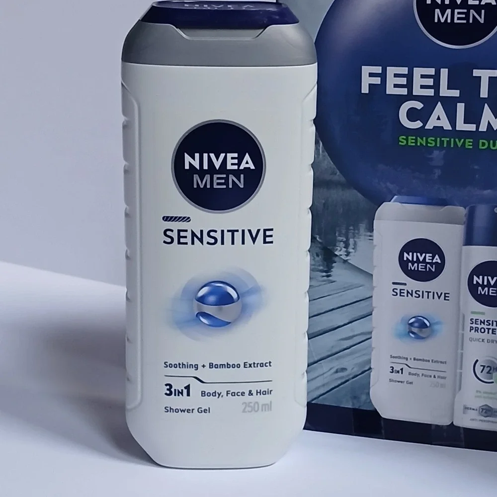 Nivea Men Feel The Calm Sensitive Duo 2-Piece Gift Set Shower Gel & Spray
